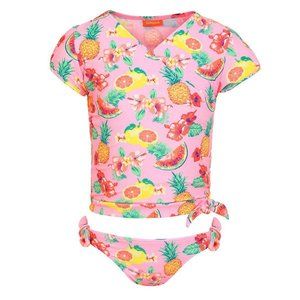 NEW SUNUVA - Girls Pink Aloha Fruit Wrap Tankini